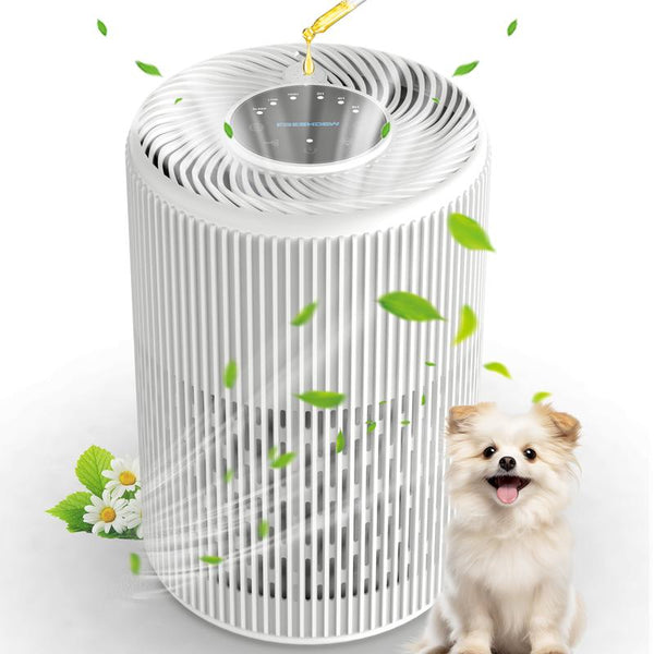 FRESHDEW Air Purifier for Home , up to 1300Ft² for Smoke Pet Dander Odors with Fragrance Sponge,H13 True HEPA Air Purifier Cleaner with 360° Air Inlet 15Db Sleep Mode#Tiktokshopbacktoschool