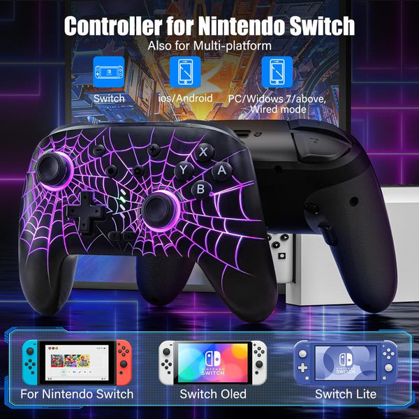 RBG Wireless Switch Controller for Nintendo Switch/Lite/Oled-Switch Pro Controller/Iphone/Android Game Stick,Programmable Game Joysticks for Nintendo Switch