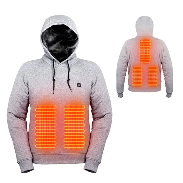 Women USB Heating Hoodies Men Vintage Gothic Heated Jacket Long Sleeve Streetwear Loose Coats Harajuku Sweatshirts