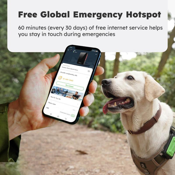 Glocalme Petphone GPS Tracker for Dogs & Cats - Real-Time Global Tracking, 2-Way Voice Calling, Pet Health Alerts, LED Light & Sound Locator, Waterproof, Works in 200+ Countries