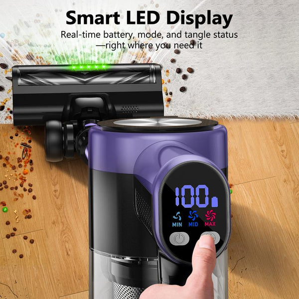 VICEASE Cordless Vacuum Cleaner 500W 46Kpa 50Mins Runtime Self-Standing Wall Mount Charging Stick Vacuum for Hard Floor Carpet Pet Hair Car with 3 Nozzles