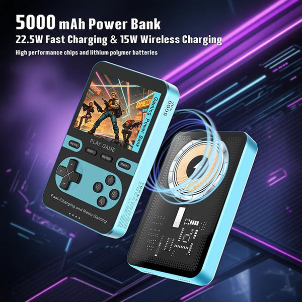 PowerPlay 5000: Retro Console + Magnetic Power Bank 2-in-1