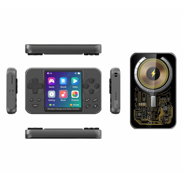 Handheld Game Console with 6000+ Video Games 5000Mah Retro Gaming Console 2-In-1 Portable Charger IPS Screen with Multiple Emulators