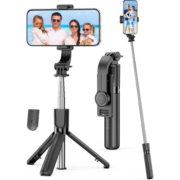 Portable Selfie Stick, 4 in 1 Extendable Phone Tripod Stand with Detachable Remote & Phone Holder 360? Rotating Mini Travel Tripod Compatible with 16/15/14/13 Pro/Android/