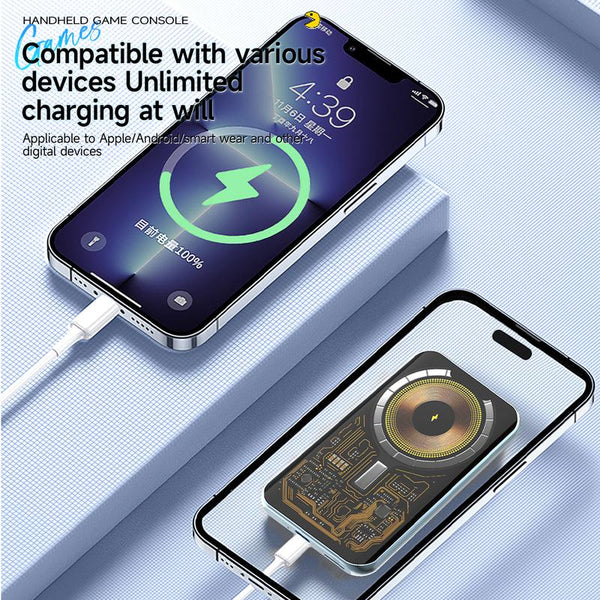 Handheld Game Console with 6000+ Video Games 5000Mah Retro Gaming Console 2-In-1 Portable Charger IPS Screen with Multiple Emulators