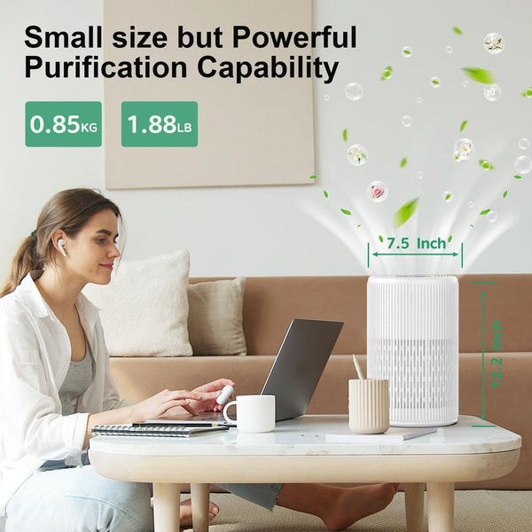 FRESHDEW Air Purifier for Home , up to 1300Ft² for Smoke Pet Dander Odors with Fragrance Sponge,H13 True HEPA Air Purifier Cleaner with 360° Air Inlet 15Db Sleep Mode#Tiktokshopbacktoschool