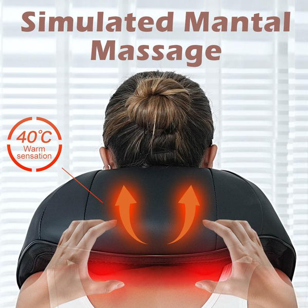 Admbm Shiatsu Back and Neck Massager, Back Massager Deep Tissue Kneading Neck and Shoulder Massage with Heat, Electric Massage Pillow Fathers Day Gift Ideas from Daughter Son(Wireless)