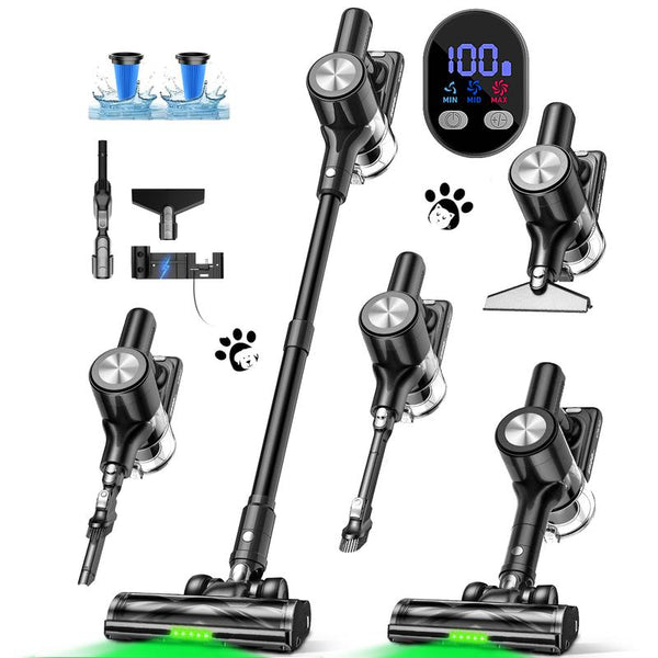 VICEASE Cordless Vacuum Cleaner 500W 46Kpa 50Mins Runtime Self-Standing Wall Mount Charging Stick Vacuum for Hard Floor Carpet Pet Hair Car with 3 Nozzles