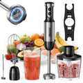 PRASKY Electric Immersion Blender Handheld, 20 Speeds Hand Blender with Turbo Mode, Stainless Steel Blade, Egg Whisk, Beaker & Chopper Bowl, Stick Mixer for Soup, Smoothie, Puree, Baby Food