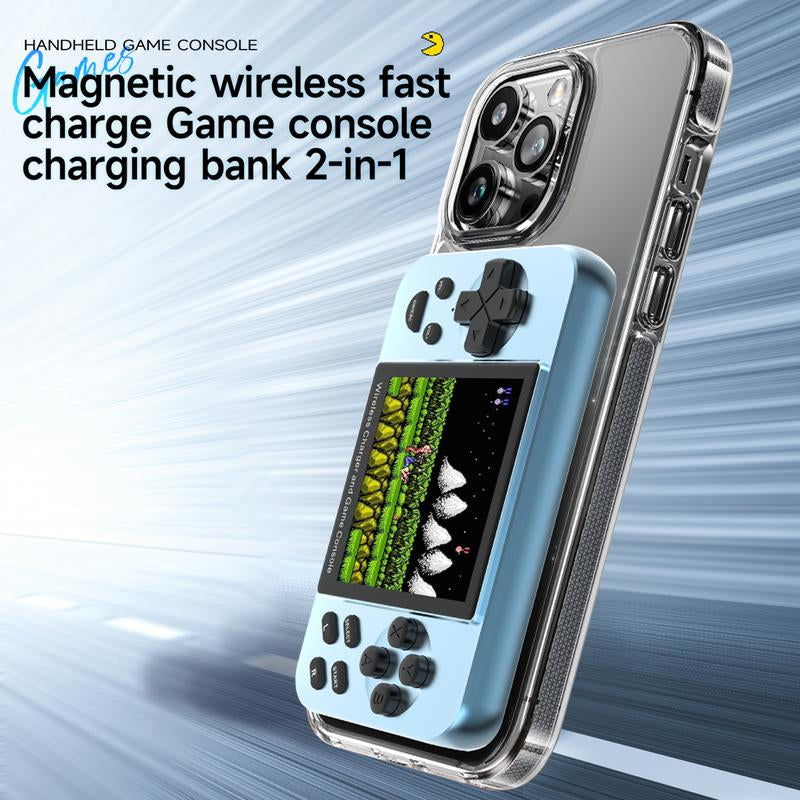Handheld Game Console with 6000+ Video Games 5000Mah Retro Gaming Console 2-In-1 Portable Charger IPS Screen with Multiple Emulators