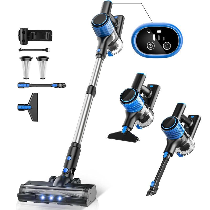 VICEASE Cordless Vacuum Cleaner 500W 46Kpa 50Mins Runtime Self-Standing Wall Mount Charging Stick Vacuum for Hard Floor Carpet Pet Hair Car with 3 Nozzles