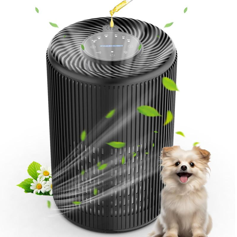 FRESHDEW Air Purifier for Home , up to 1300Ft² for Smoke Pet Dander Odors with Fragrance Sponge,H13 True HEPA Air Purifier Cleaner with 360° Air Inlet 15Db Sleep Mode#Tiktokshopbacktoschool