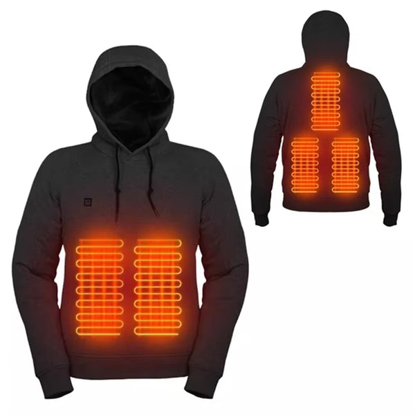 Women USB Heating Hoodies Men Vintage Gothic Heated Jacket Long Sleeve Streetwear Loose Coats Harajuku Sweatshirts
