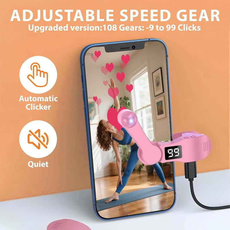 Auto Clicker for Iphone & Tiktok Live - Auto Tap, Auto Screen Tapper for Smart Phone, Customizable Timing for Social Media, Broadcasts Likes, Lightning Deal, Reward Task (Pink)