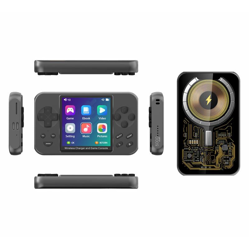 Handheld Game Console with 6000+ Video Games 5000Mah Retro Gaming Console 2-In-1 Portable Charger IPS Screen with Multiple Emulators