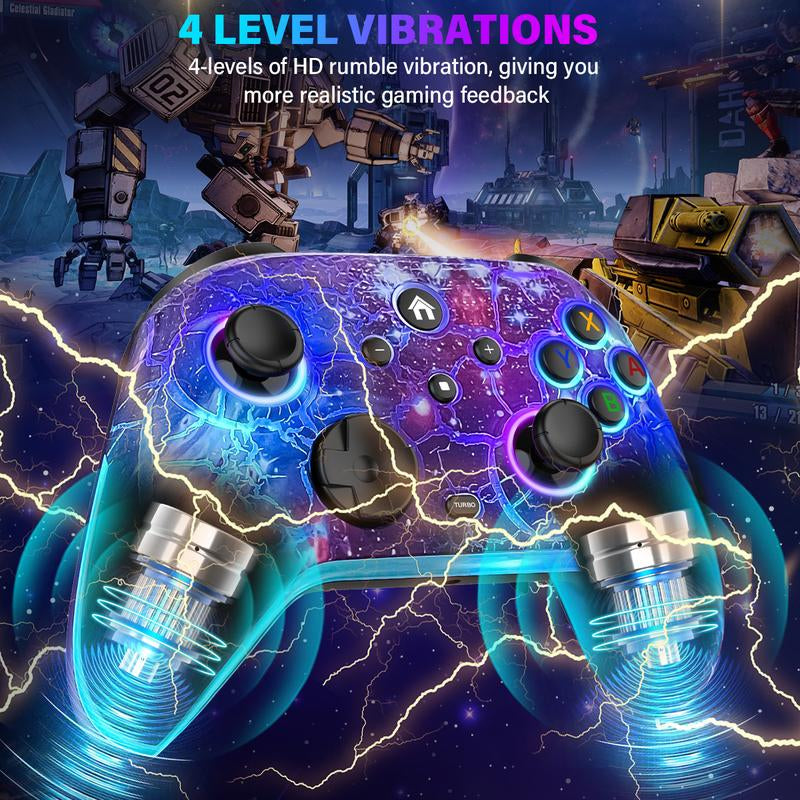 RBG Wireless Switch Controller for Nintendo Switch/Lite/Oled-Switch Pro Controller/Iphone/Android Game Stick,Programmable Game Joysticks for Nintendo Switch