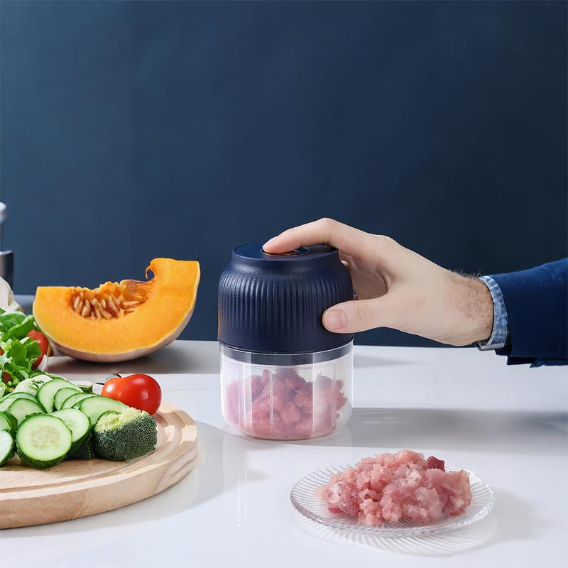 Electric Garlic Chopper,Mini Portable Veggie Chopper,300Ml Garlic Grinder Masher Onion Chopper, Blender to Vegetable, Cordless Food Processor for Ginger, Chili, Fruit, Meat, Spices, Beans, Etc