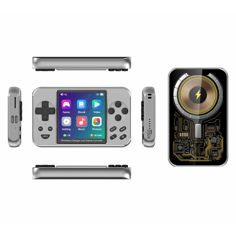Handheld Game Console with 6000+ Video Games 5000Mah Retro Gaming Console 2-In-1 Portable Charger IPS Screen with Multiple Emulators