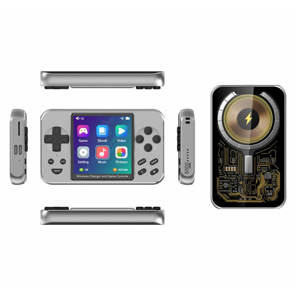Handheld Game Console with 6000+ Video Games 5000Mah Retro Gaming Console 2-In-1 Portable Charger IPS Screen with Multiple Emulators