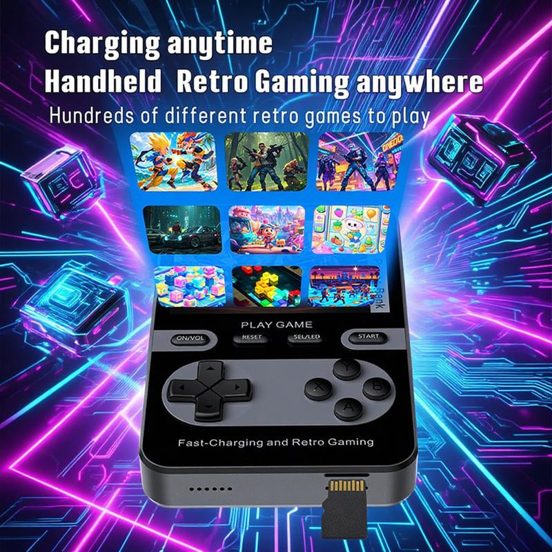 Magnetic Gaming Power Bank, 5000Mah Wireless Fast Charger for Iphone 16/15/14/13/12/Smartphone, Retro Game Console with 500+ Built-In Games Perfect for Kids & Adults - Portable Gaming System