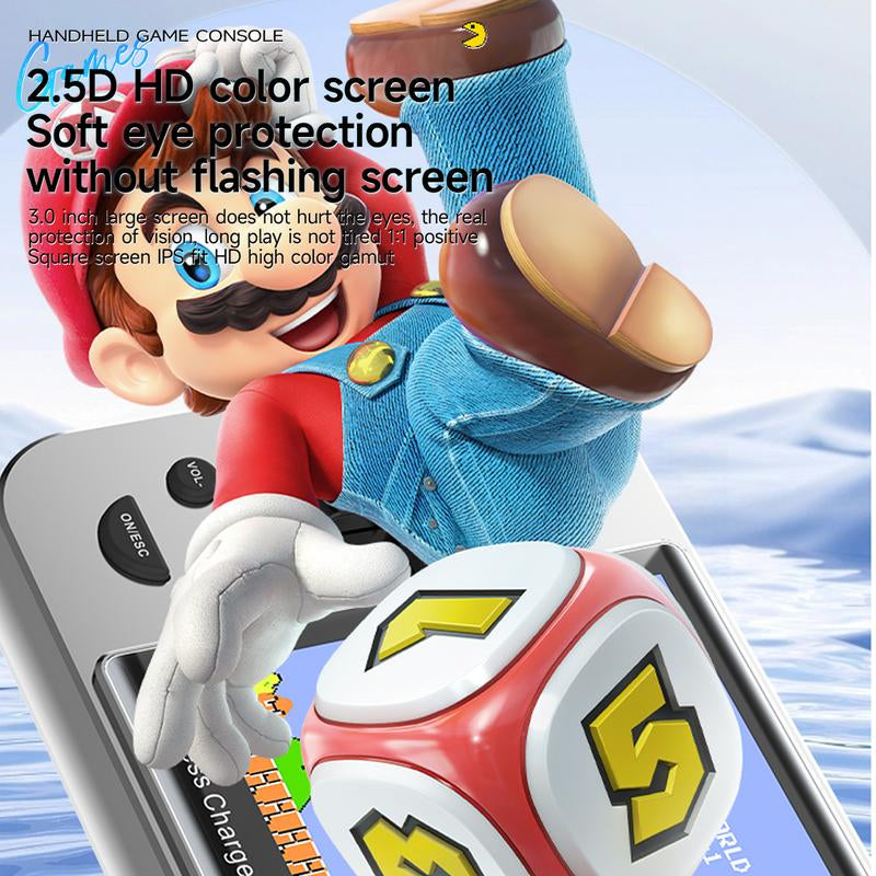 Handheld Game Console with 6000+ Video Games 5000Mah Retro Gaming Console 2-In-1 Portable Charger IPS Screen with Multiple Emulators