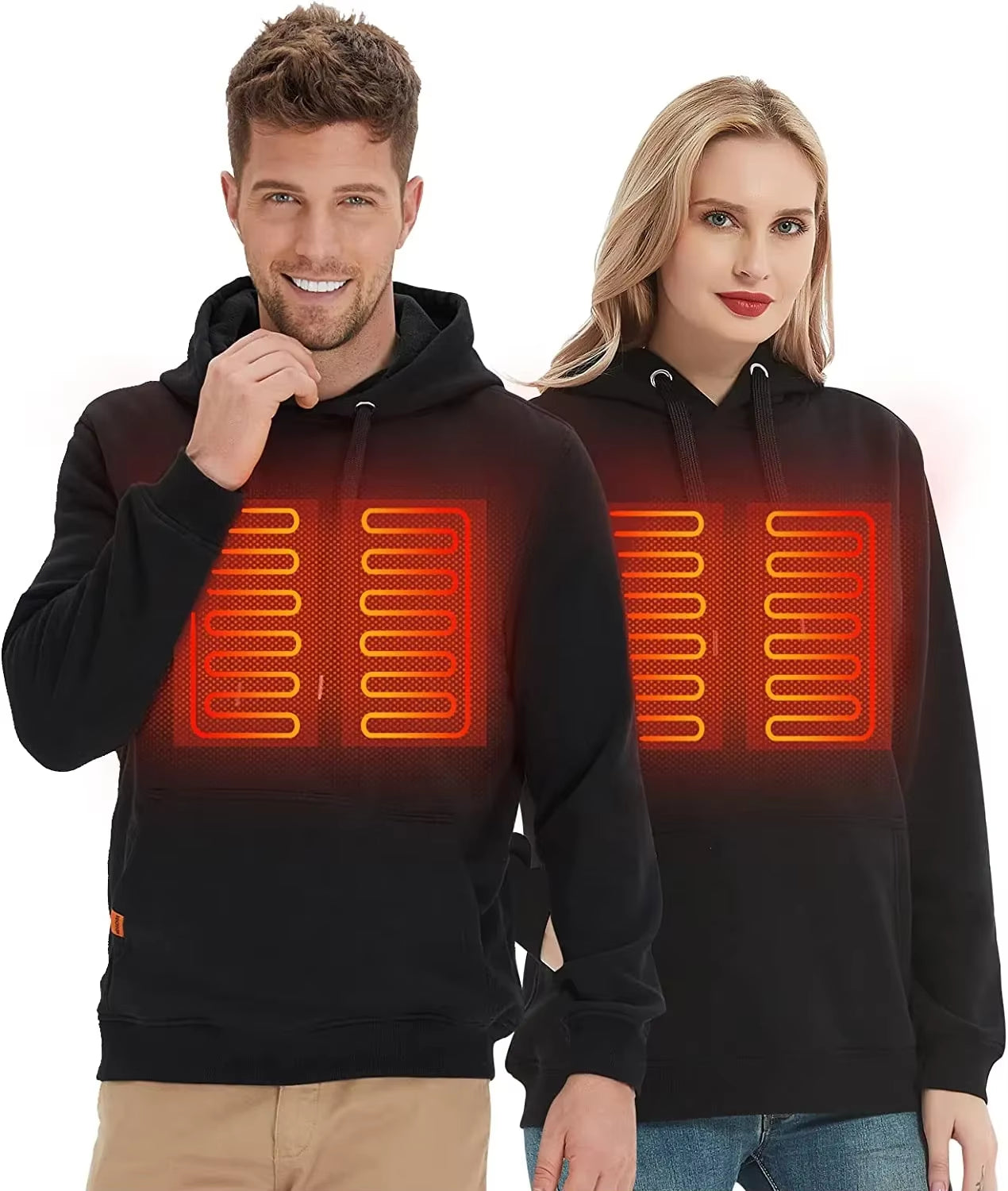Women USB Heating Hoodies Men Vintage Gothic Heated Jacket Long Sleeve Streetwear Loose Coats Harajuku Sweatshirts