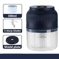 Electric Garlic Chopper,Mini Portable Veggie Chopper,300Ml Garlic Grinder Masher Onion Chopper, Blender to Vegetable, Cordless Food Processor for Ginger, Chili, Fruit, Meat, Spices, Beans, Etc