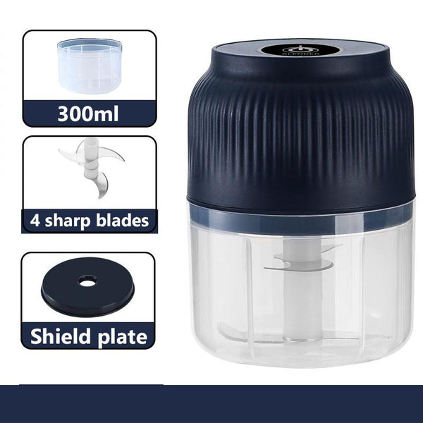 Electric Garlic Chopper,Mini Portable Veggie Chopper,300Ml Garlic Grinder Masher Onion Chopper, Blender to Vegetable, Cordless Food Processor for Ginger, Chili, Fruit, Meat, Spices, Beans, Etc