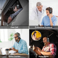 Bluetooth V5.2 Headset with AI Noise Cancelling Mic, 65-Hour Battery, Connect 2 Devices, Trucker Headset for Remote Work, Online Meetings and Business Travel Audio Headphone