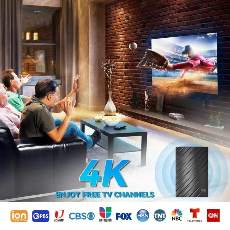 Smart TV Digital HD Antenna | 4K 1080P | 360° Signal Reception | No Cable Required, Easy Setup | Long Range | Amplified TV Reception | Works with Samsung LG Roku Fire TV & More