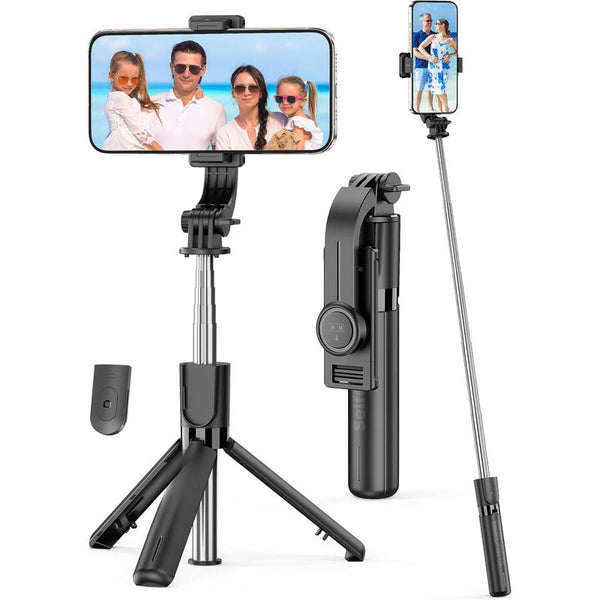 Portable Selfie Stick, 4 in 1 Extendable Phone Tripod Stand with Detachable Remote & Phone Holder 360? Rotating Mini Travel Tripod Compatible with 16/15/14/13 Pro/Android/