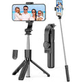 Portable Selfie Stick, 4 in 1 Extendable Phone Tripod Stand with Detachable Remote & Phone Holder 360? Rotating Mini Travel Tripod Compatible with 16/15/14/13 Pro/Android/