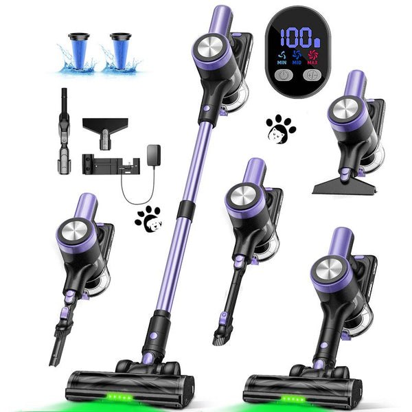 VICEASE Cordless Vacuum Cleaner 500W 46Kpa 50Mins Runtime Self-Standing Wall Mount Charging Stick Vacuum for Hard Floor Carpet Pet Hair Car with 3 Nozzles