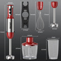 PRASKY Electric Immersion Blender Handheld, 20 Speeds Hand Blender with Turbo Mode, Stainless Steel Blade, Egg Whisk, Beaker & Chopper Bowl, Stick Mixer for Soup, Smoothie, Puree, Baby Food